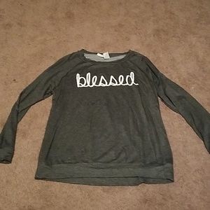 Women's dark grey Blessed lightweight sweatshirt